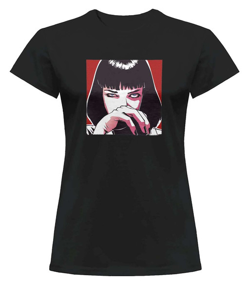 Bluzka damska z naszywką Uma Thurman Ilustracja