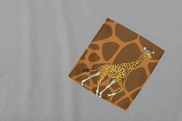 Koszulka z kieszonką SAFARI ŻYRAFA