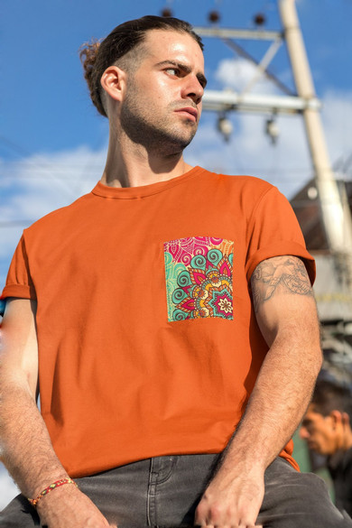 Koszulka z kieszonką WZORY MANDALA