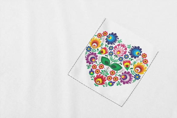 Koszulka z kieszonką WZORY ŁOWICKIE 03