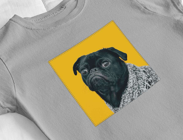 Bluzka damska z naszywką Pug