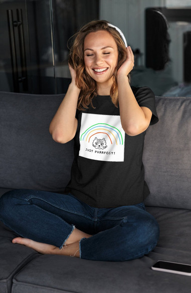 Bluzka damska z naszywką Just purrfect!