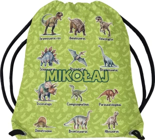 Worek Dinozaury różne - z imieniem dziecka