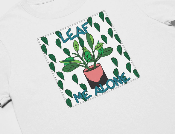 Koszulka z naszywką Leaf me alone
