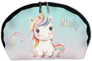 Kosmetyczka Jednorożec słodko uśmiechnięty – imię gratis