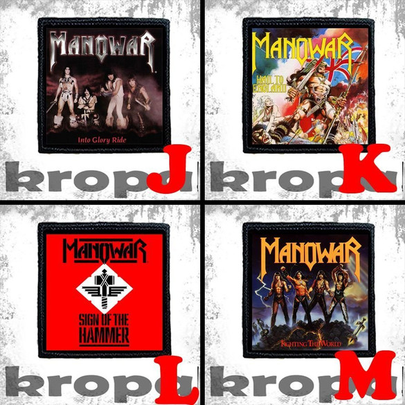 Naszywka MANOWAR 8 X 8 cm Dużo Wzorów!