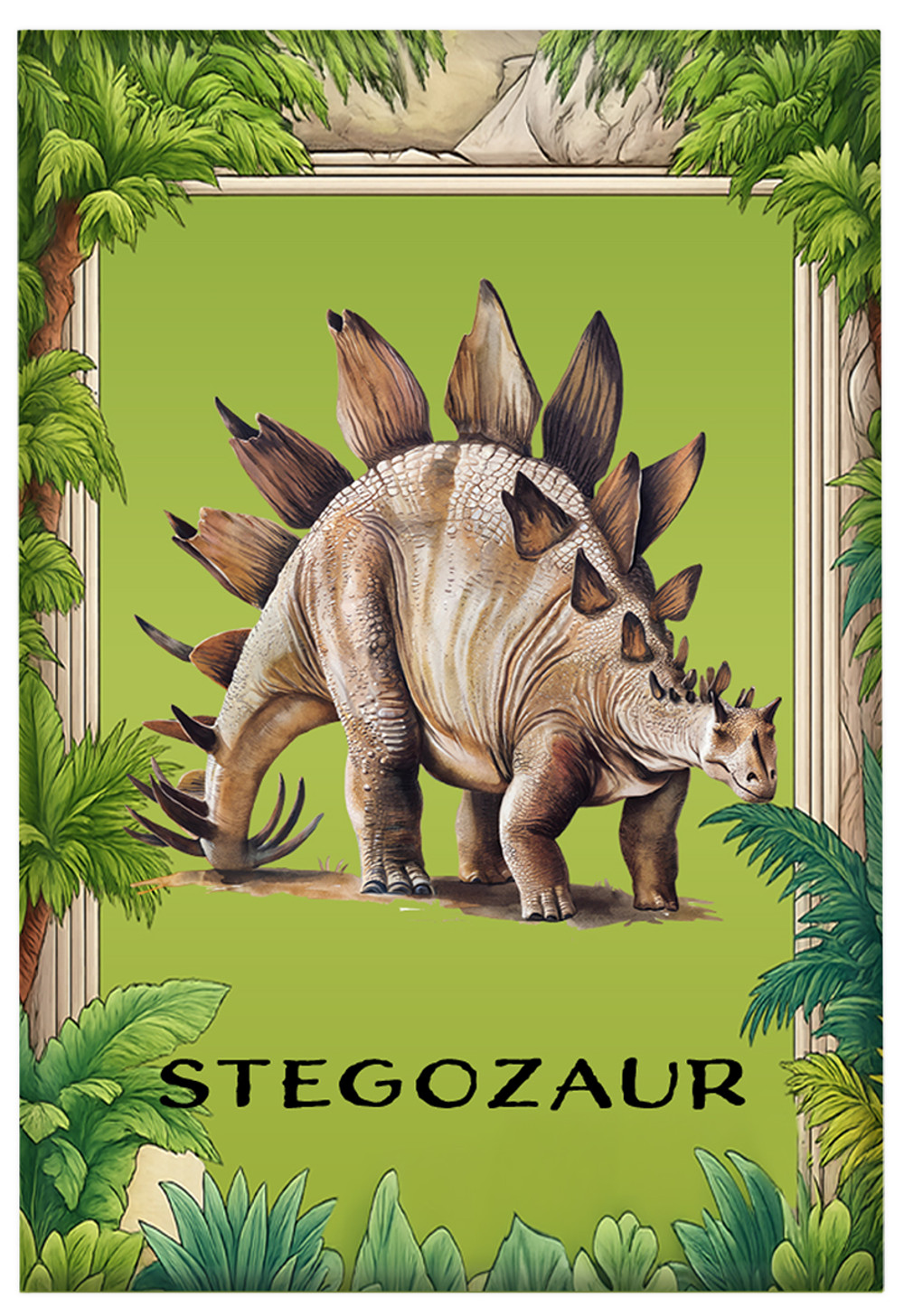 Magnes Dinozaury Stegozaur z imieniem dziecka
