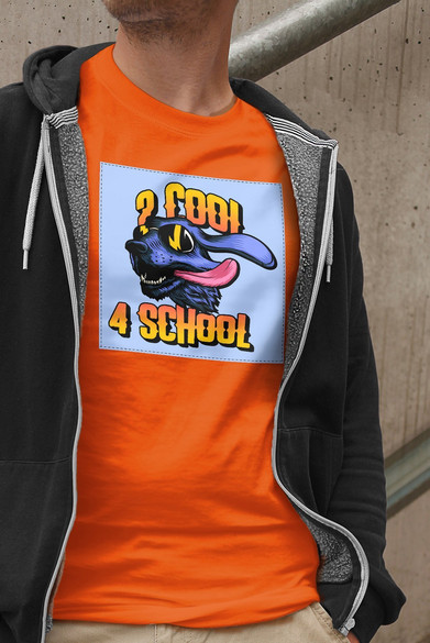 Koszulka z naszywką 2 cool 4 school