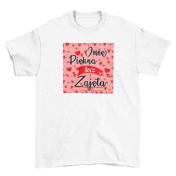 Koszulka z naszywką na Walentynki TWÓJ NAPIS