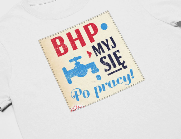 Koszulka z naszywką PRL-BHP