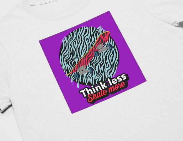 Koszulka z naszywką Think less,scate more