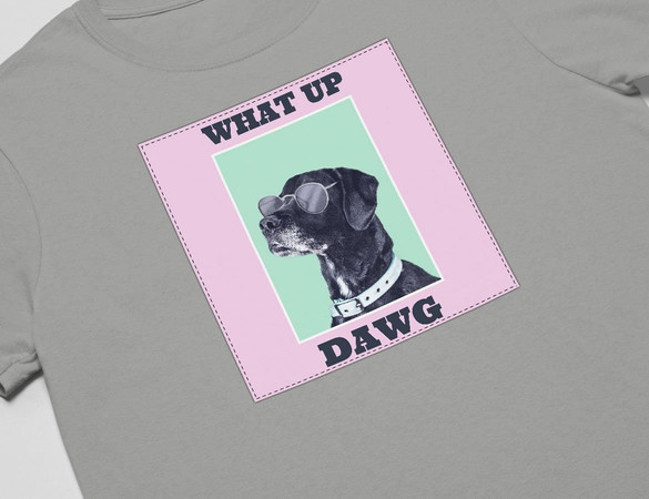 Koszulka z naszywką What up dawg