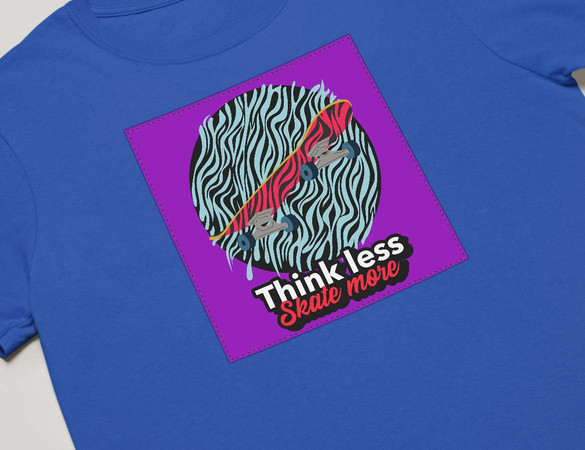 Koszulka z naszywką Think less,scate more