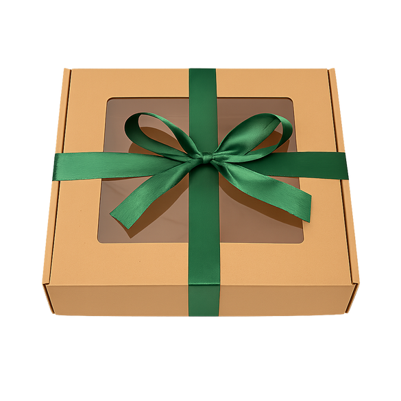 Pudełko prezentowe z okienkiem z kokardką