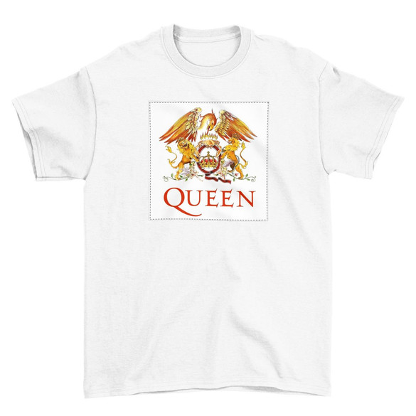 Koszulka z naszywką Queen logo white