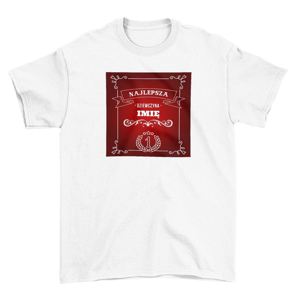 Koszulka z naszywką na Walentynki TWÓJ NAPIS