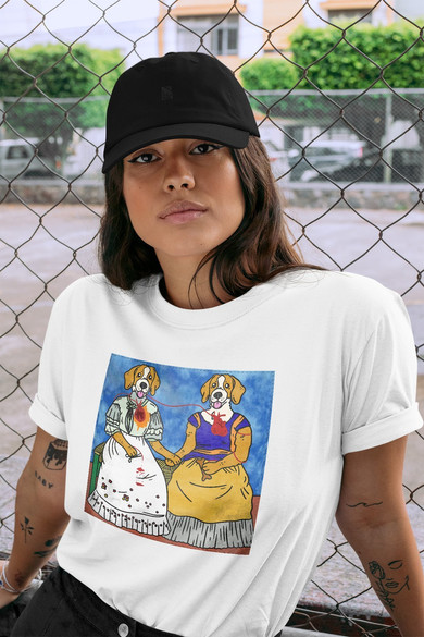 Koszulka z naszywką DOG PARODY: Dwie Fridy