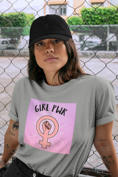 Koszulka z naszywką Girl PWR