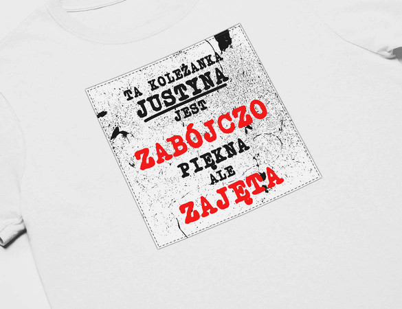 Koszulka z naszywką na Walentynki TWÓJ NAPIS