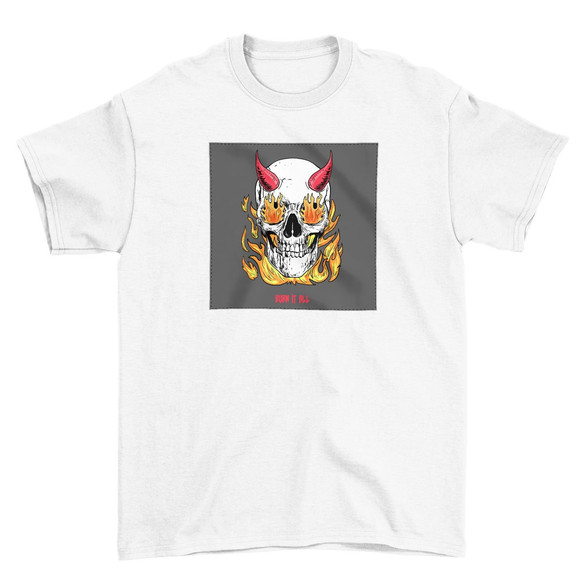 Koszulka z naszywką Skull : Burn it all