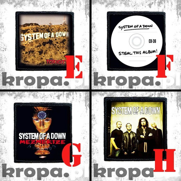 Naszywka SYSTEM OF A DOWN 8 X 8 cm Dużo Wzorów!