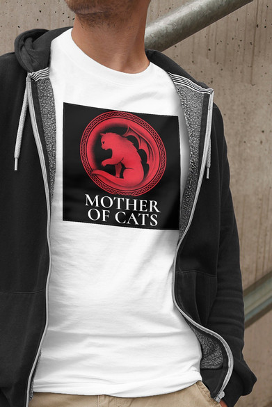 Koszulka z naszywką Mother of cats