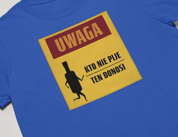 Koszulka z naszywką PRL- kto nie pije...