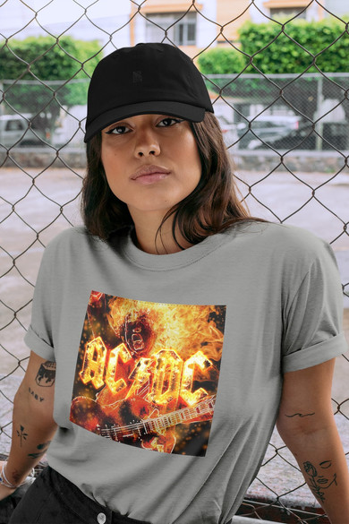 Koszulka z naszywką AC/DC On Fire