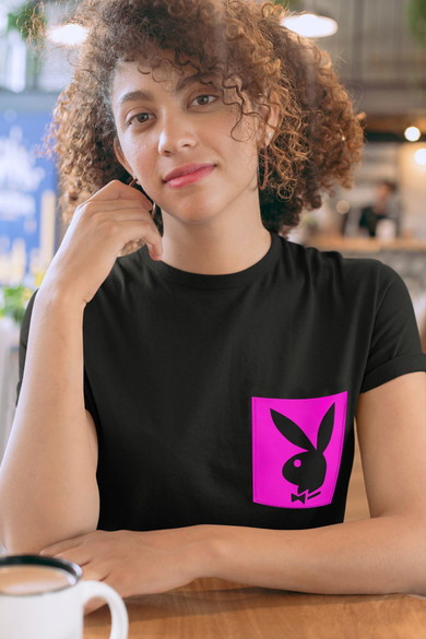 Koszulka z kieszonką PLAYBOY KRÓLICZEK 