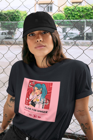 Koszulka z naszywką I live for danger