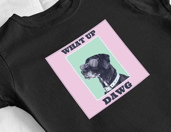 Bluzka damska z naszywką What up dawg