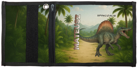 Portfel Dinozaury Spinozaur z nadrukiem imienia
