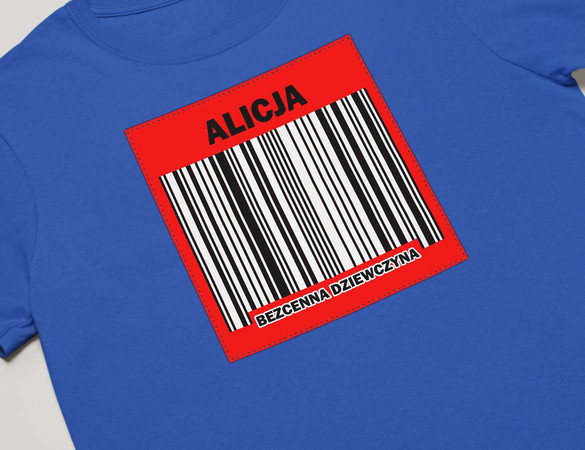 Koszulka z naszywką na Walentynki TWÓJ NAPIS