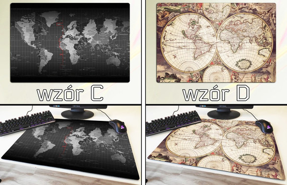 Podkładka pod mysz duża MAPA ŚWIATA 60x40cm