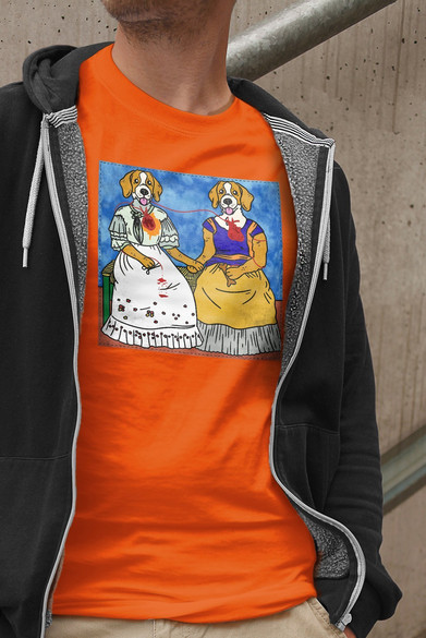 Koszulka z naszywką DOG PARODY: Dwie Fridy