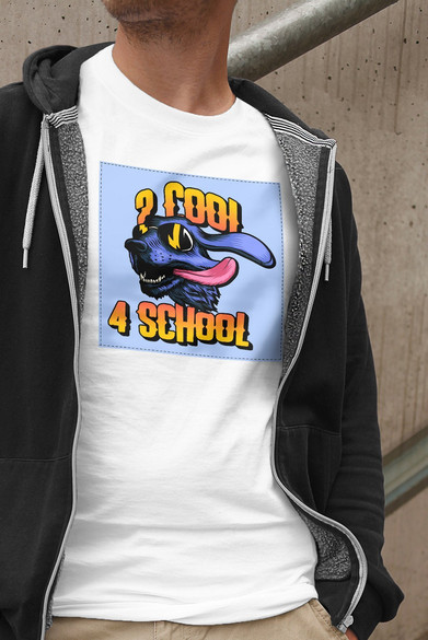 Koszulka z naszywką 2 cool 4 school