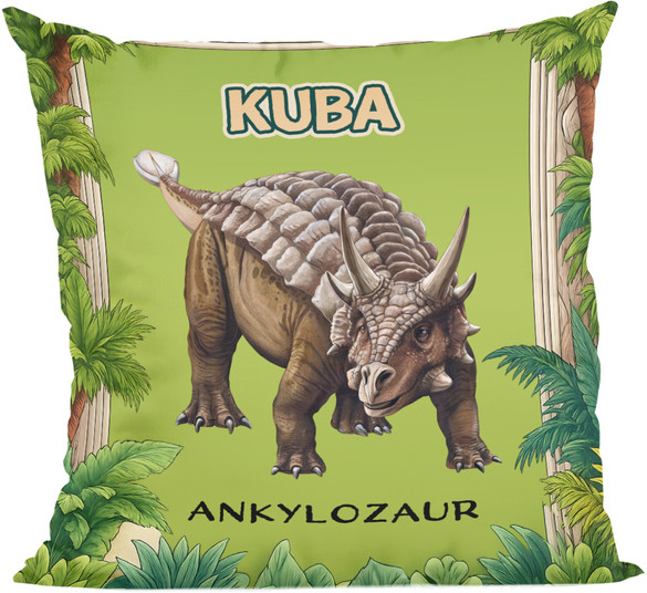 Poduszka Dinozaury Ankylozaur z nadrukiem imienia