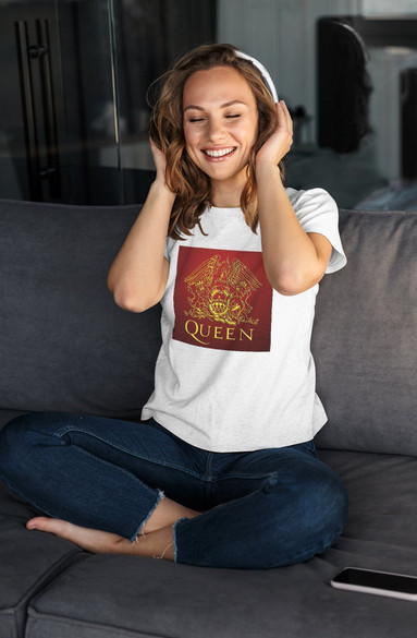 Bluzka damska z naszywką Queen logo red