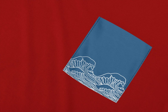 Koszulka z kieszonką FALE BLUE WAVES