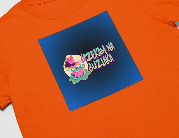 Koszulka z naszywką Czekam na buziaka