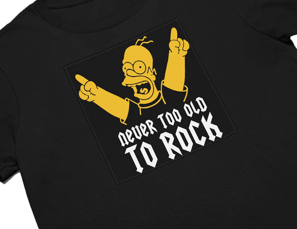Koszulka z naszywką Never too old to rock