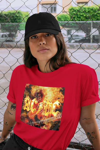 Koszulka z naszywką AC/DC On Fire