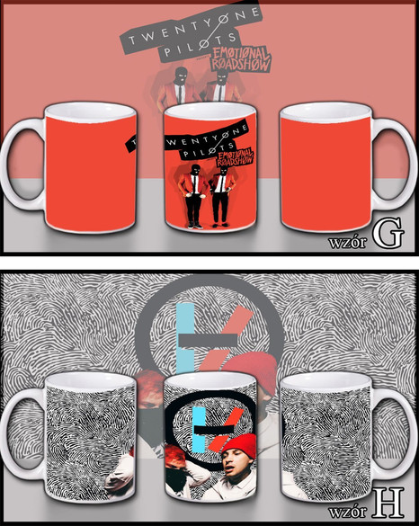 KUBEK 21 TWENTY ONE PILOTS WZORY + IMIĘ