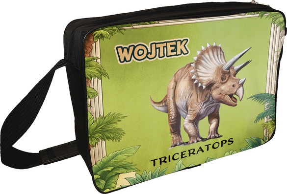 Torba na ramię Dinozaury Triceratops + imię dziecka