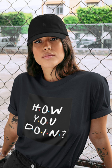 Koszulka z naszywką Friends how you doin?