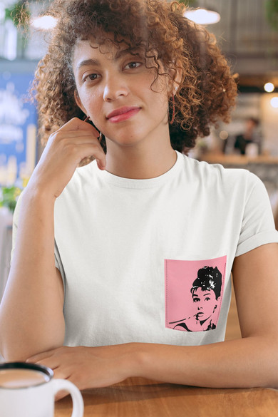 	Koszulka z kieszonką AUDREY HEPBURN