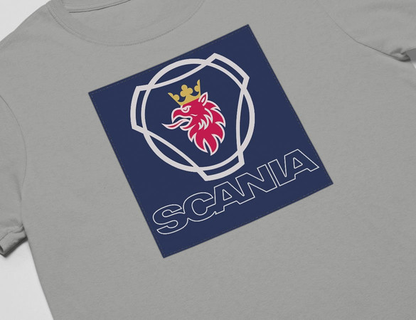 Koszulka z naszywką Scania logo blue