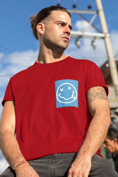 Koszulka z kieszonką  Smile  Blue