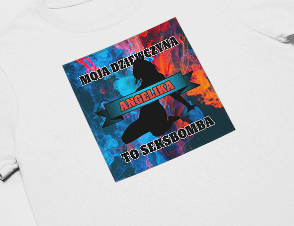 Koszulka z naszywką na Walentynki TWÓJ NAPIS