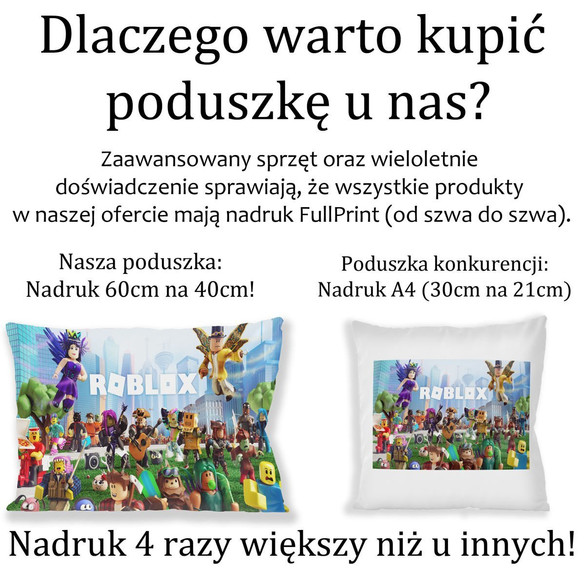 ROBLOX Poduszka + Kubek + magnes Imię Gratis ZESTAW